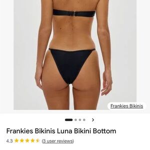 NWT Frankies Bikinis Black Luna Bikini Bottom
